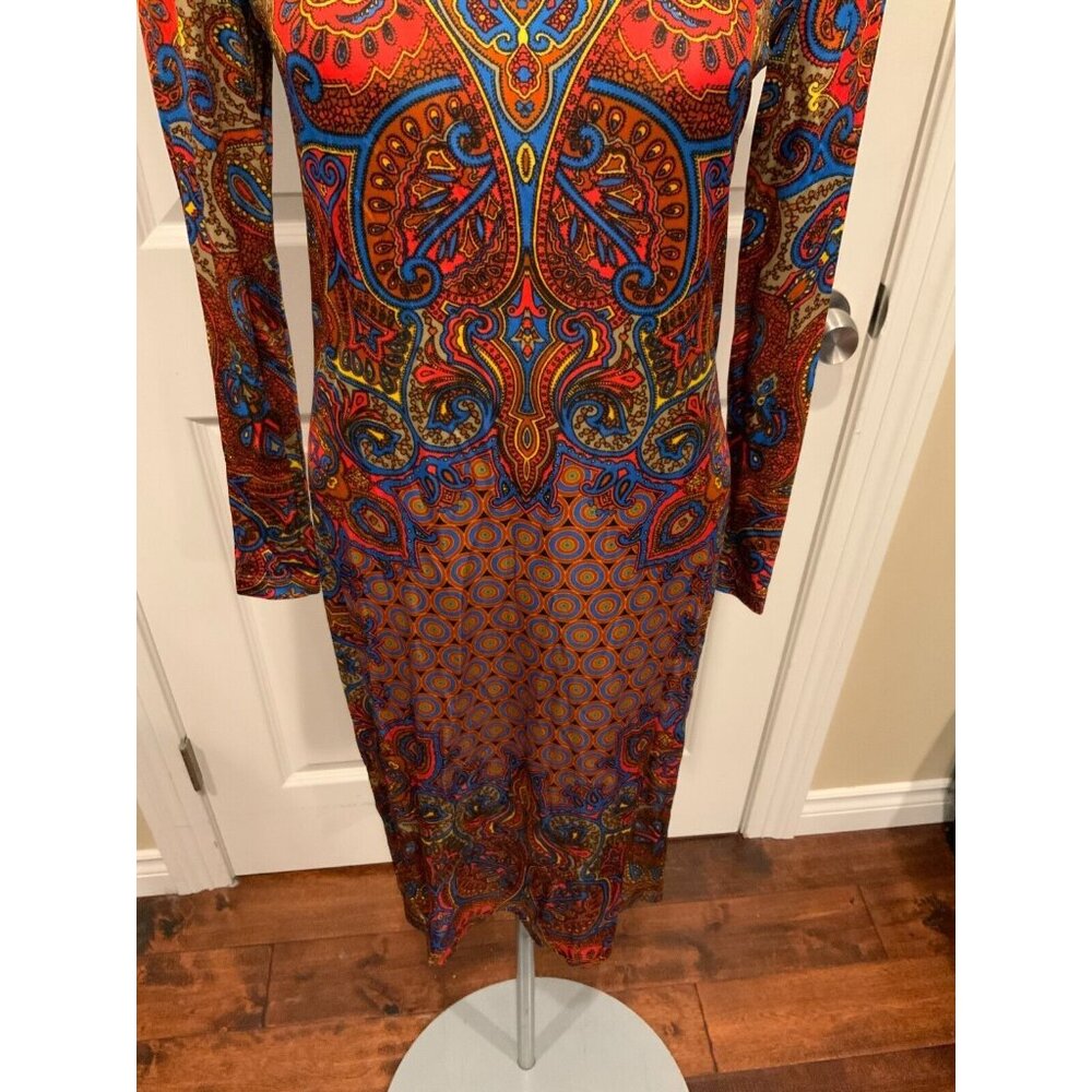 Givenchy Red Paisley Long Sleeve Wiggle Dress, Size 8 | 40 EU - Picture 3 of 6